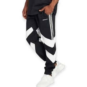 Adidas Men's Black and White Joggers Sz.L EUC